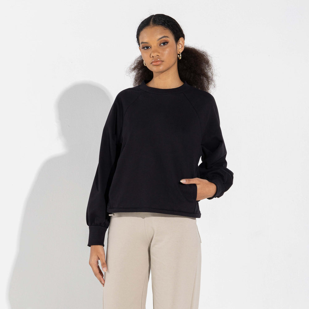 Blusão Moletom Leve Feminino - Preto