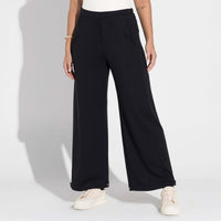 Calça Barrel Dense Viscose Feminina - Preto