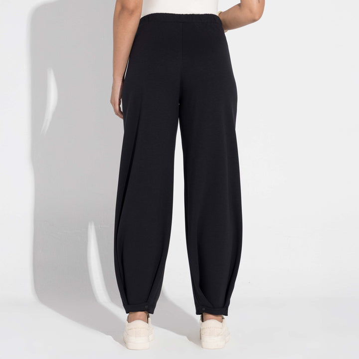 Calça Barrel Dense Viscose Feminina - Preto