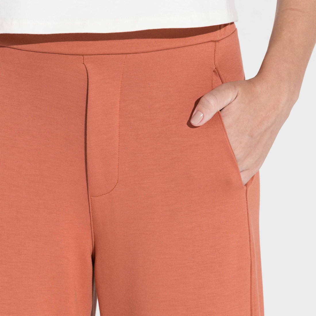 Calça Barrel Dense Viscose Feminina - Ferrugem