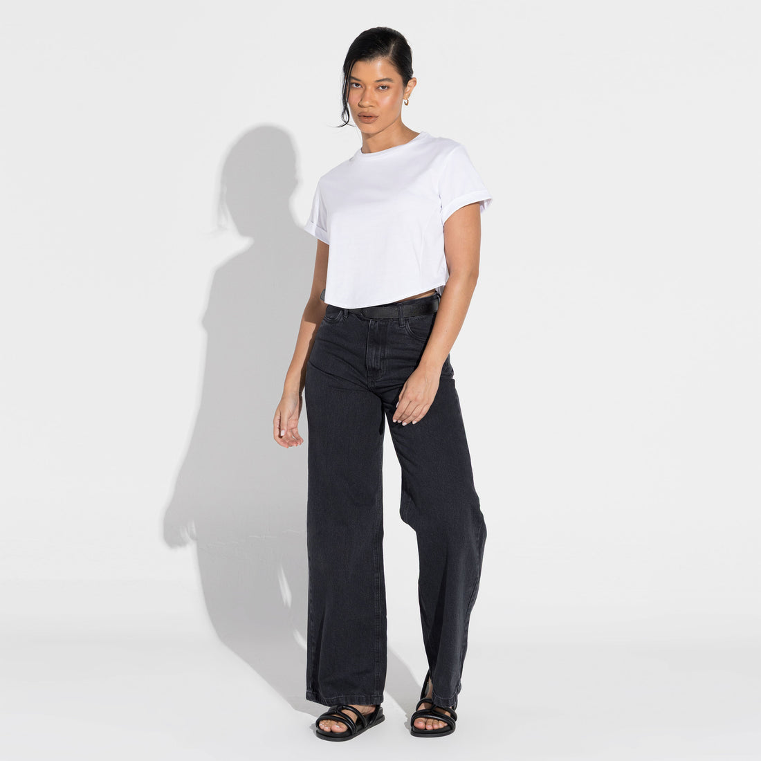 Camiseta Cropped Algodão Pima Feminina | Life Collection - Branco