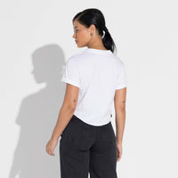 Camiseta Cropped Algodão Pima Feminina | Life Collection - Branco