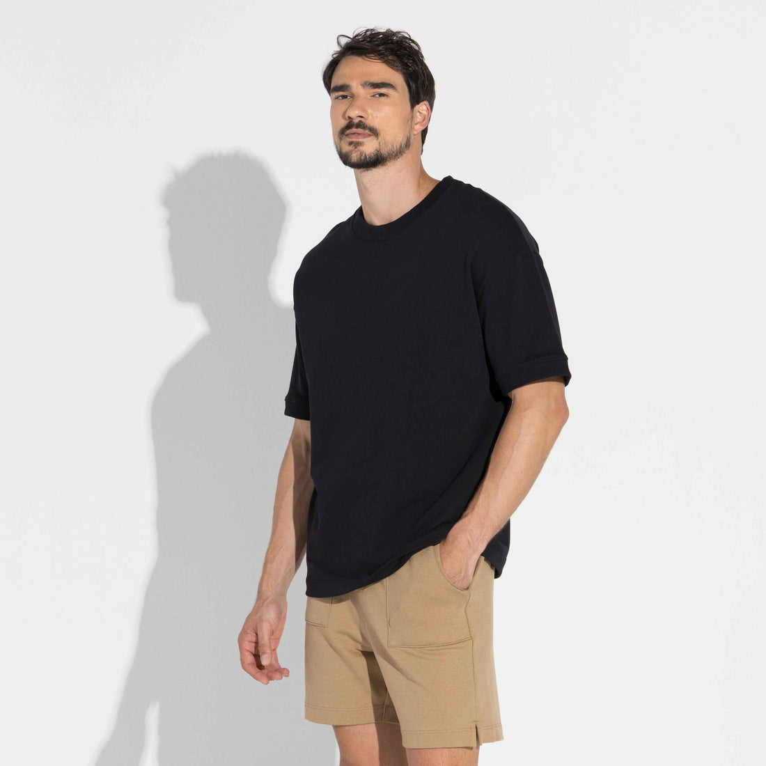 Camiseta Moletom Premium Masculina - Preto