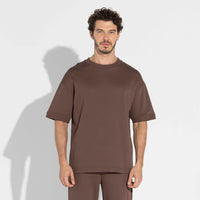 Camiseta Moletom Premium Masculina - Marrom Macchiato