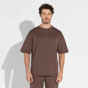 Camiseta Moletom Premium Masculina - Marrom Macchiato
