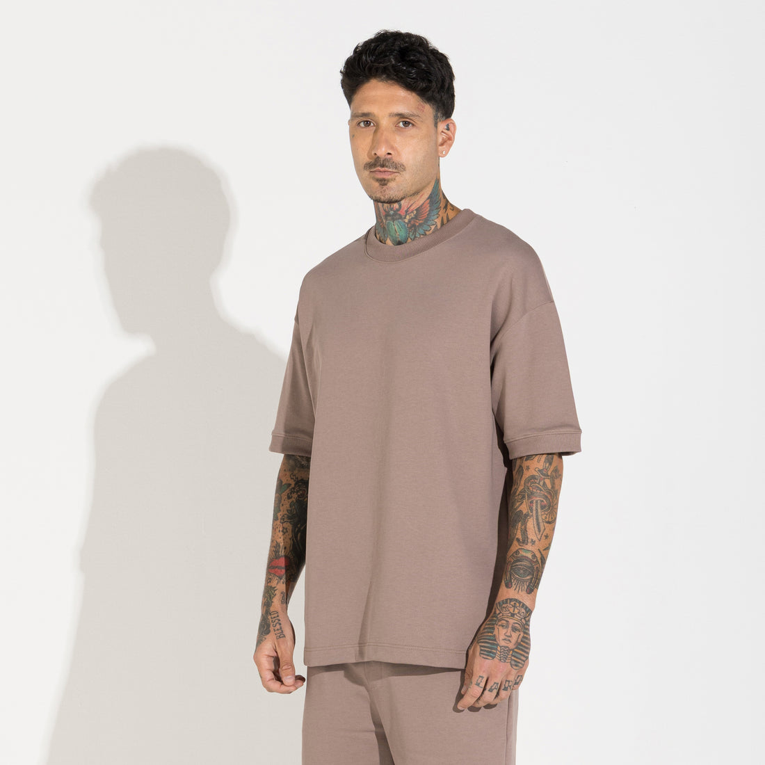 Camiseta Moletom Premium Masculina - Bege Mascavo