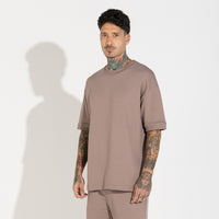 Camiseta Moletom Premium Masculina - Bege Mascavo