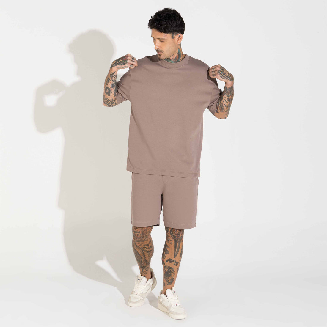 Camiseta Moletom Premium Masculina - Bege Mascavo