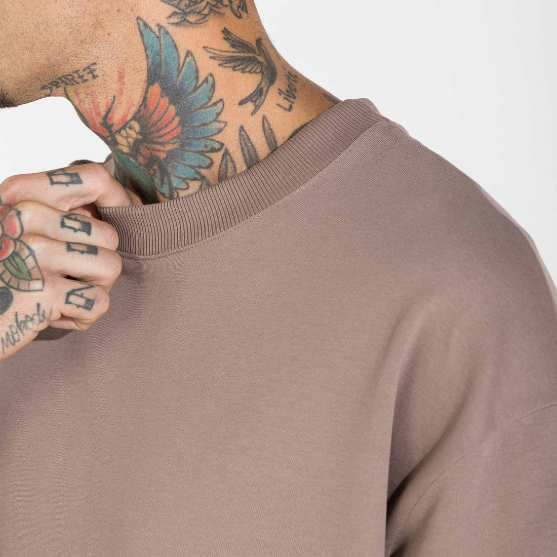 Camiseta Moletom Premium Masculina - Bege Mascavo