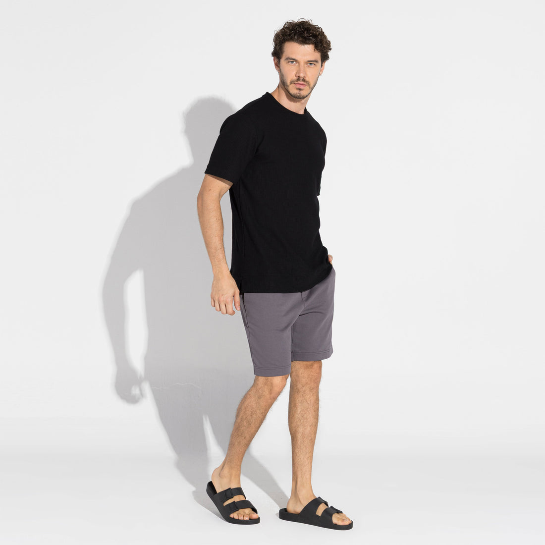 Camiseta Eco Waffle Masculina - Preto