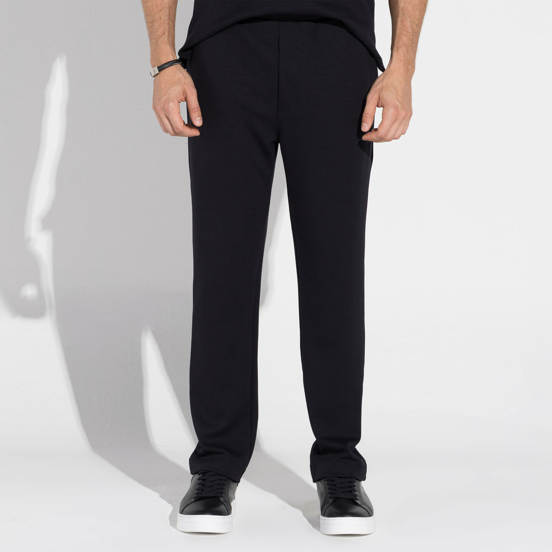 Calça Cós Elástico Dense Viscose Masculina - Preto
