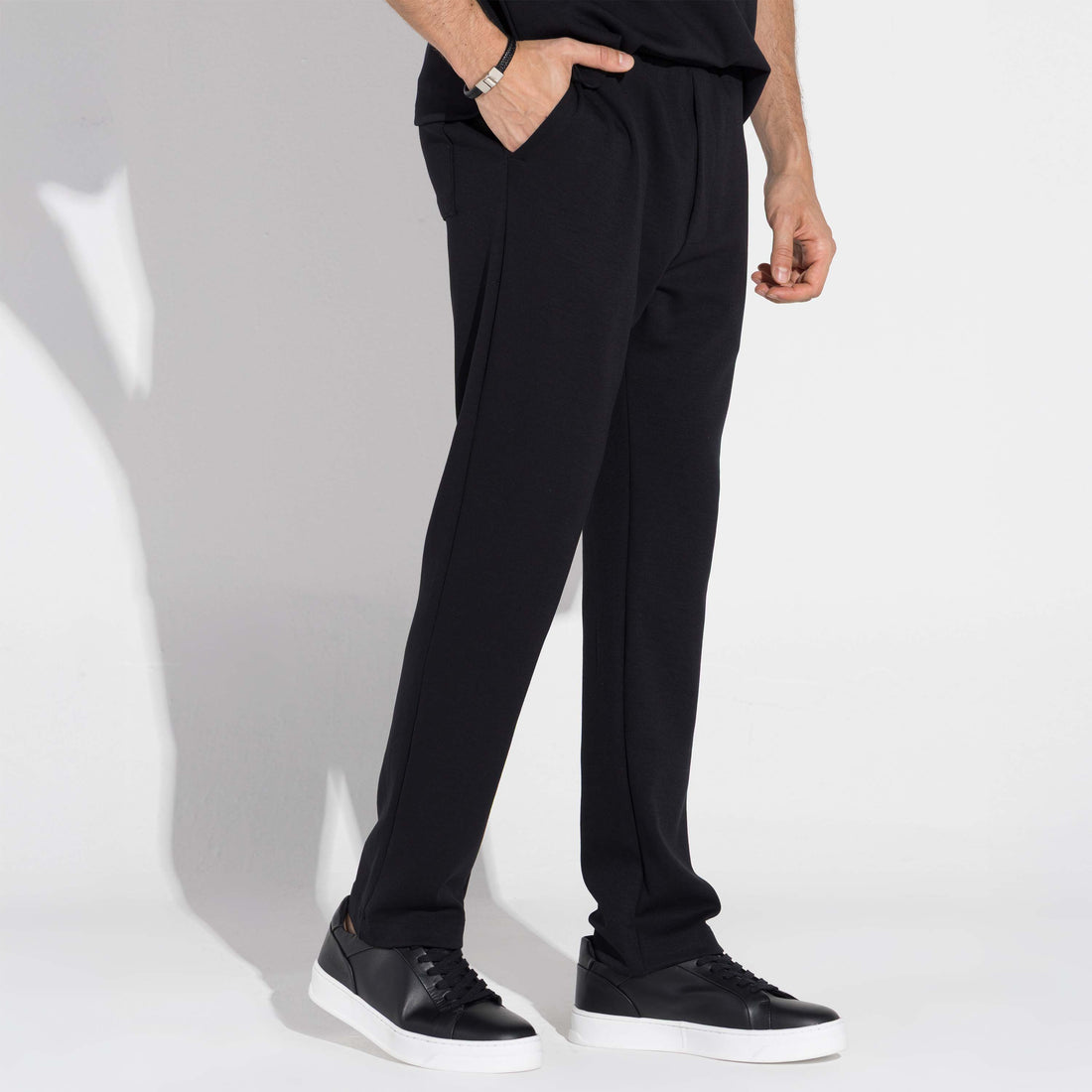 Calça Cós Elástico Dense Viscose Masculina - Preto