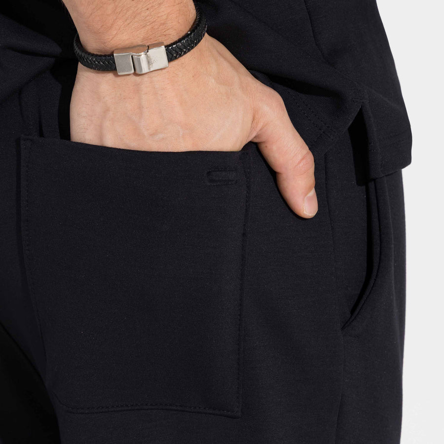 Calça Cós Elástico Dense Viscose Masculina - Preto