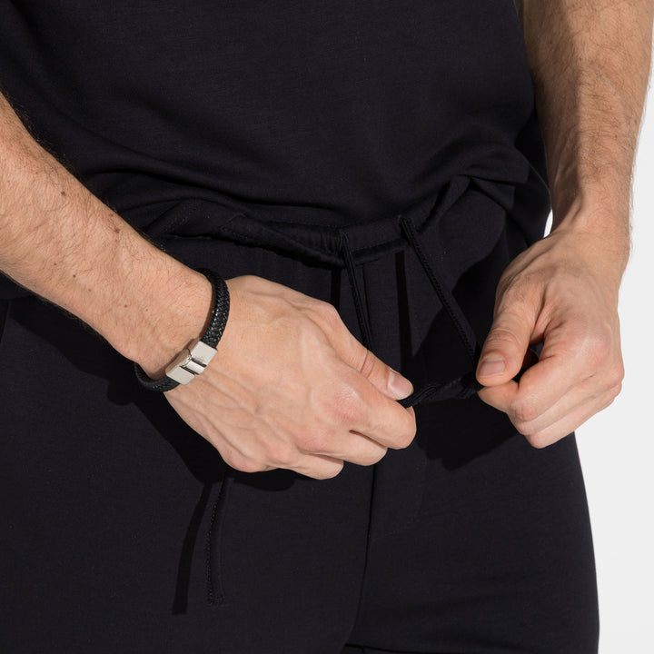 Calça Cós Elástico Dense Viscose Masculina - Preto