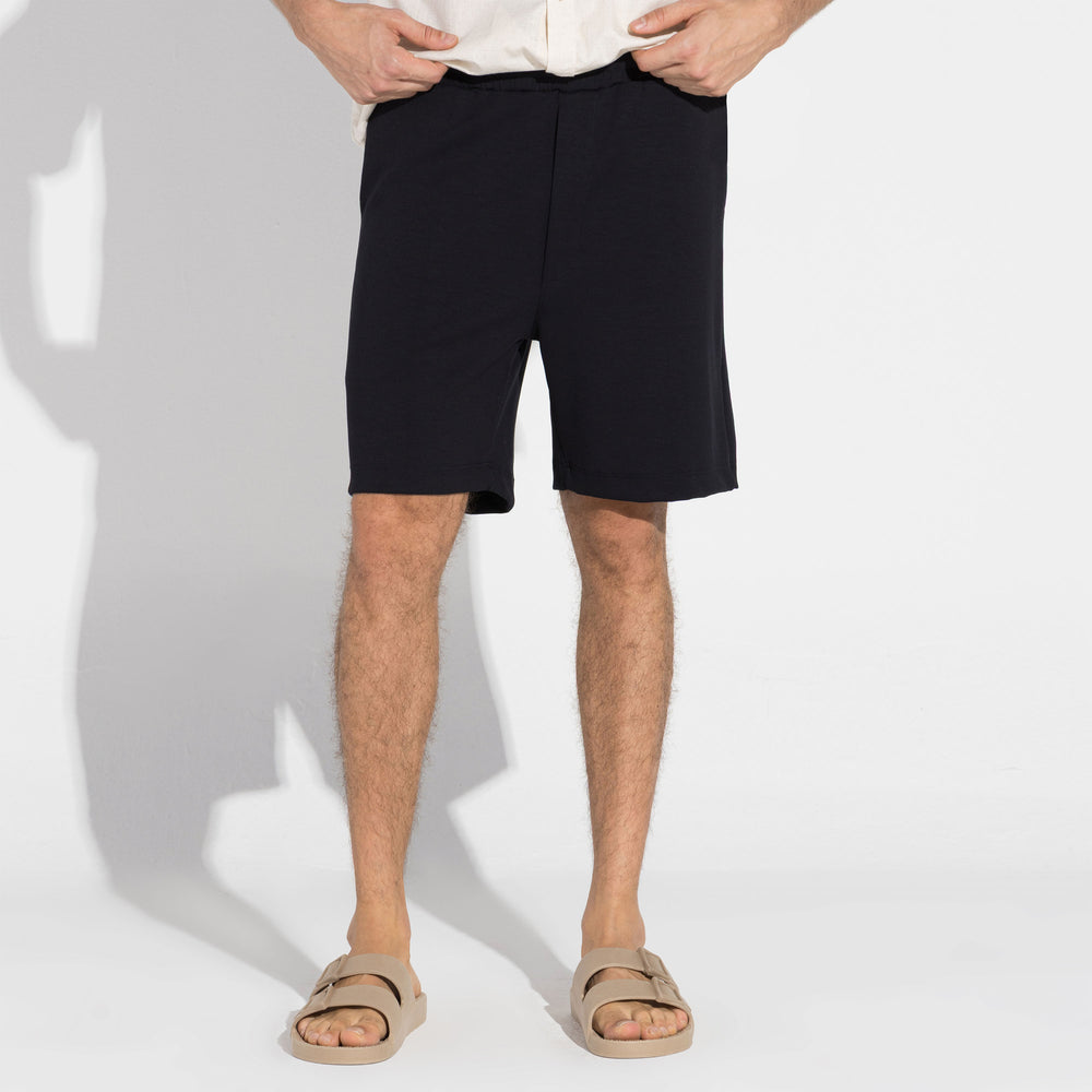 Bermuda Cós Elástico Dense Viscose Masculina - Preto