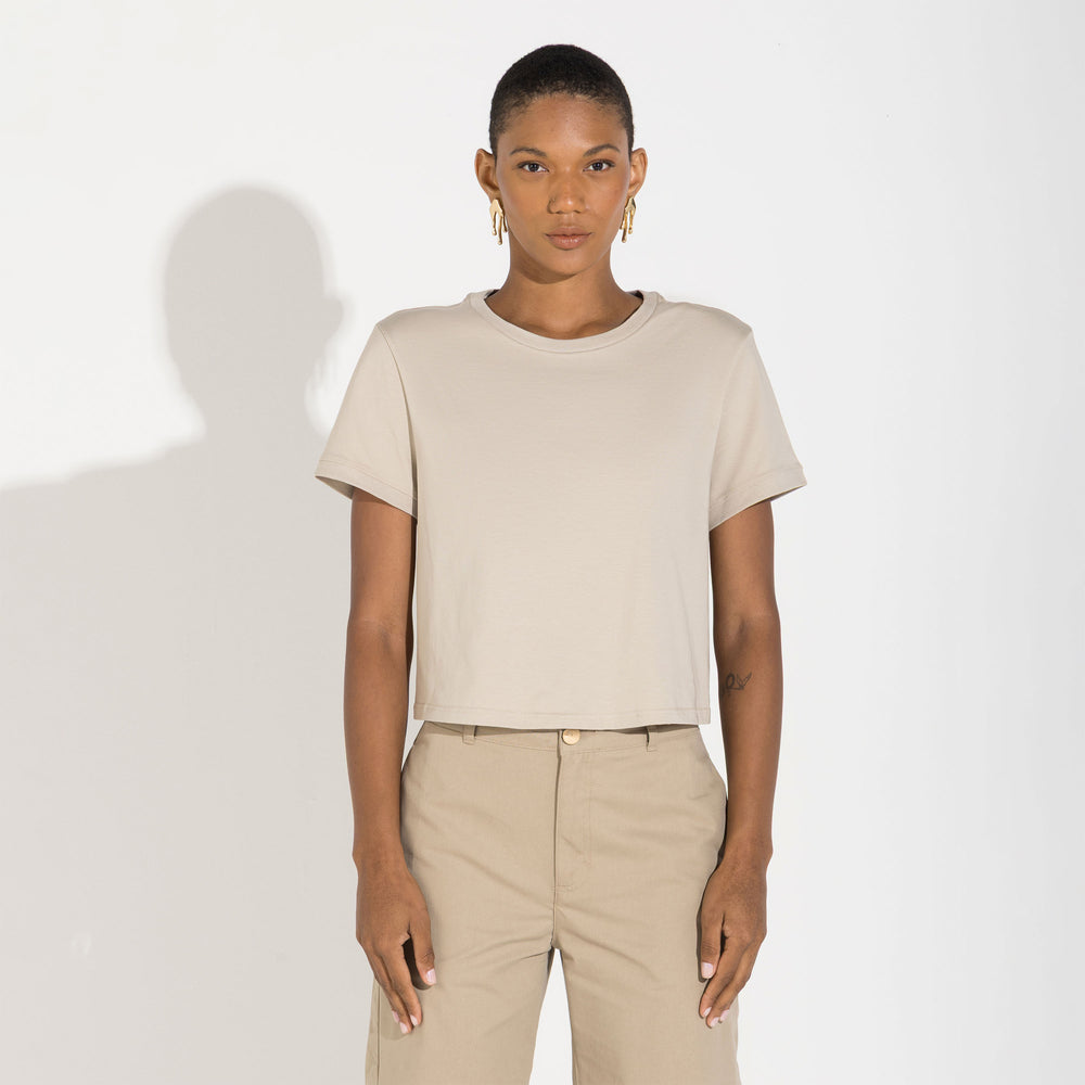 Camiseta Cotton Pima Feminina | Life Collection - Bege Aveia