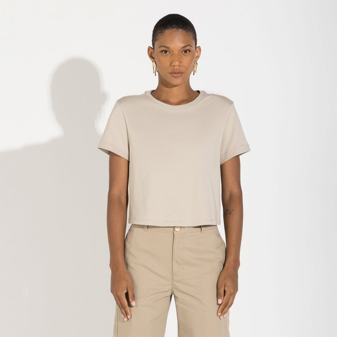 Camiseta Cotton Pima Feminina | Life Collection - Bege Aveia