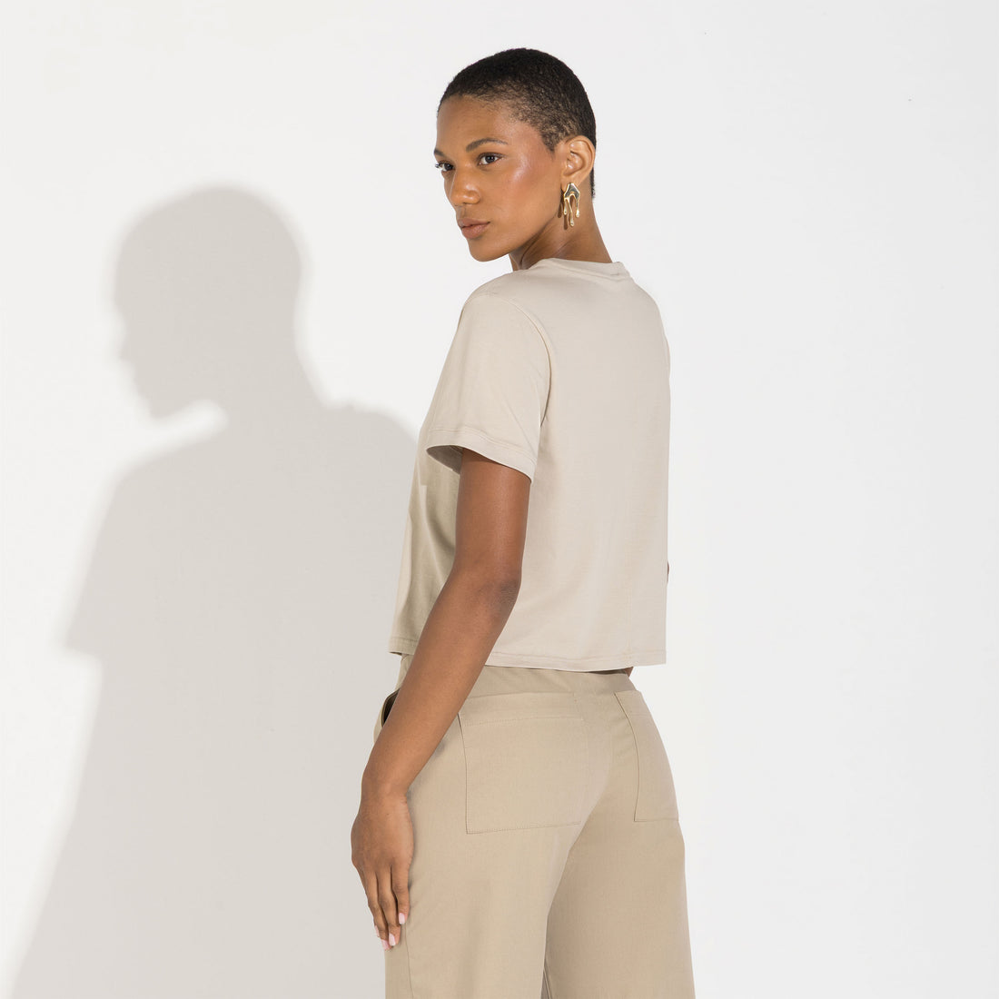 Camiseta Cotton Pima Feminina | Life Collection - Bege Aveia