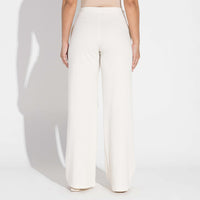 Calça Reta Eco Waffle Feminina - Natural