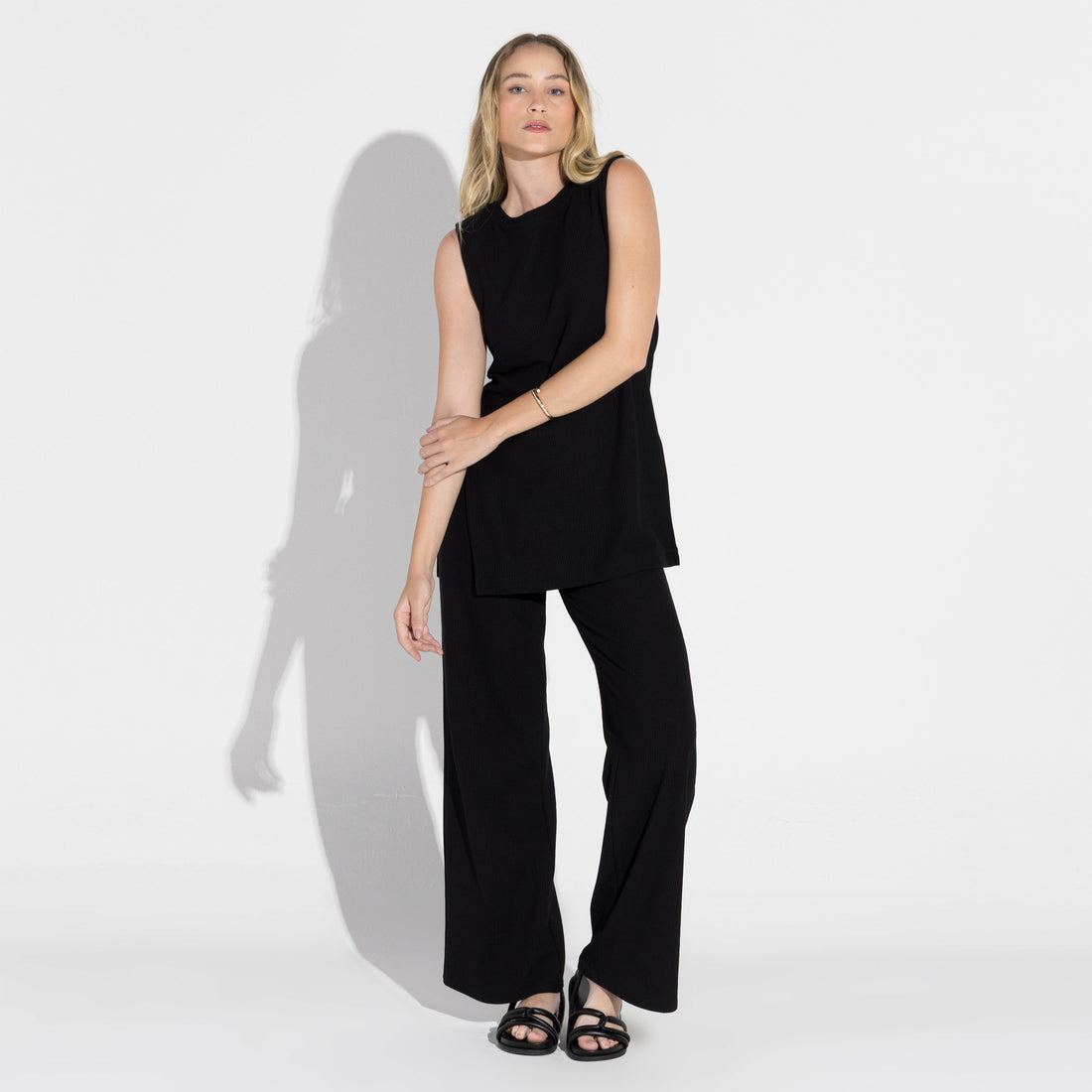 Regata Eco Waffle Feminina - Preto