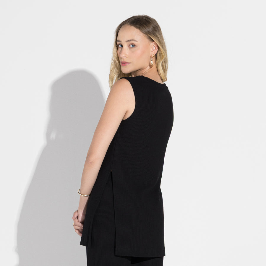 Regata Eco Waffle Feminina - Preto