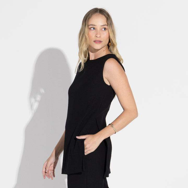 Regata Eco Waffle Feminina - Preto