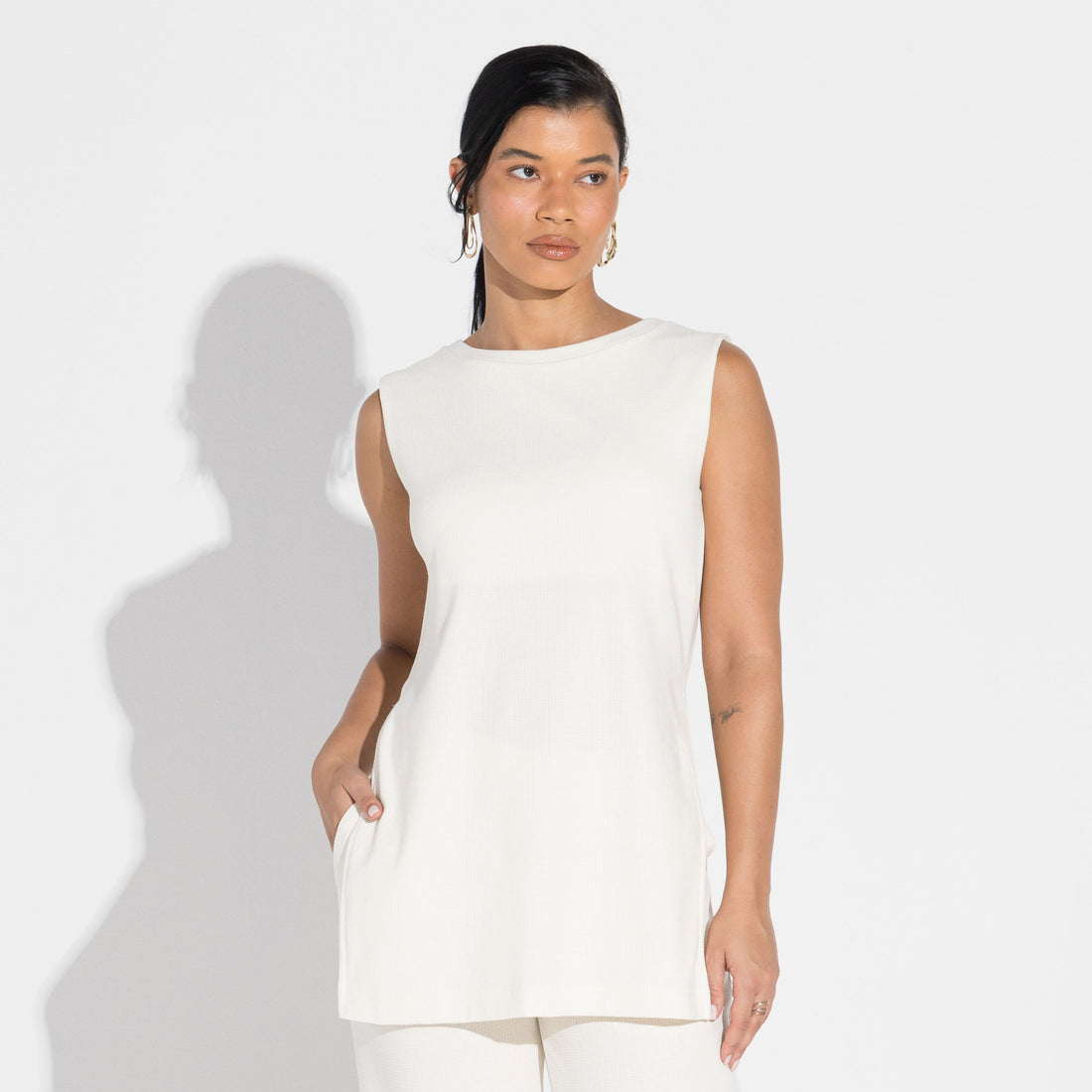 Regata Eco Waffle Feminina - Natural