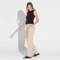 Regata Viscose Listras Feminina - Listras Preto E Off Vanilla