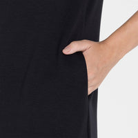 Vestido Dense Viscose Decote V - Preto