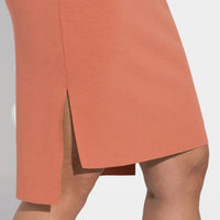 Vestido Dense Viscose Decote V - Ferrugem