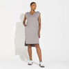 Vestido Dense Viscose Decote V - Cinza Steel