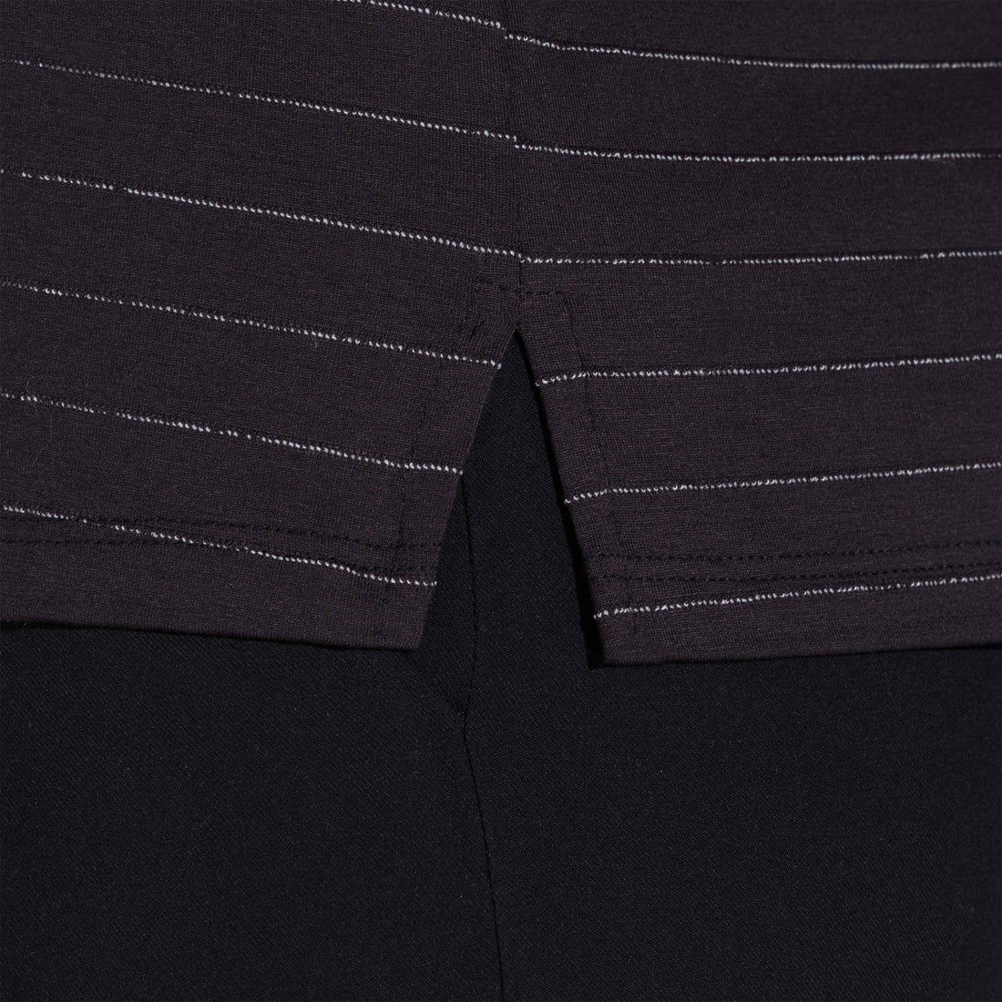 Camiseta Viscose Listras Feminina - Listras Preto E Off Vanilla