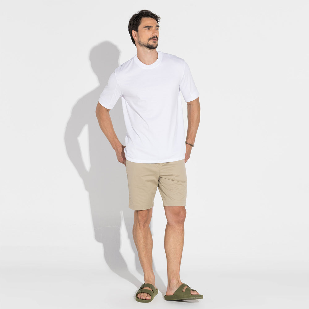 Camiseta Pima Detalhe Punho Masculina | Life Collection - Branco