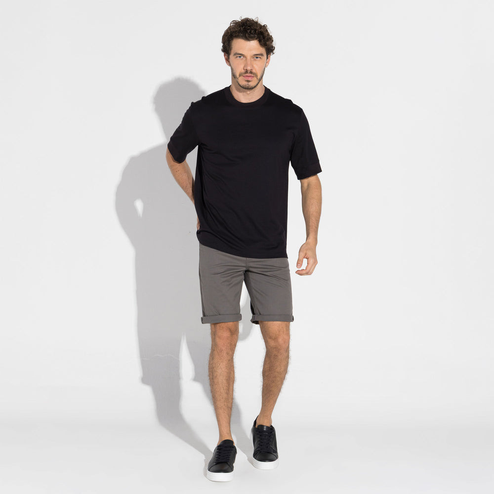 Camiseta Pima Detalhe Punho Masculina | Life Collection - Preto