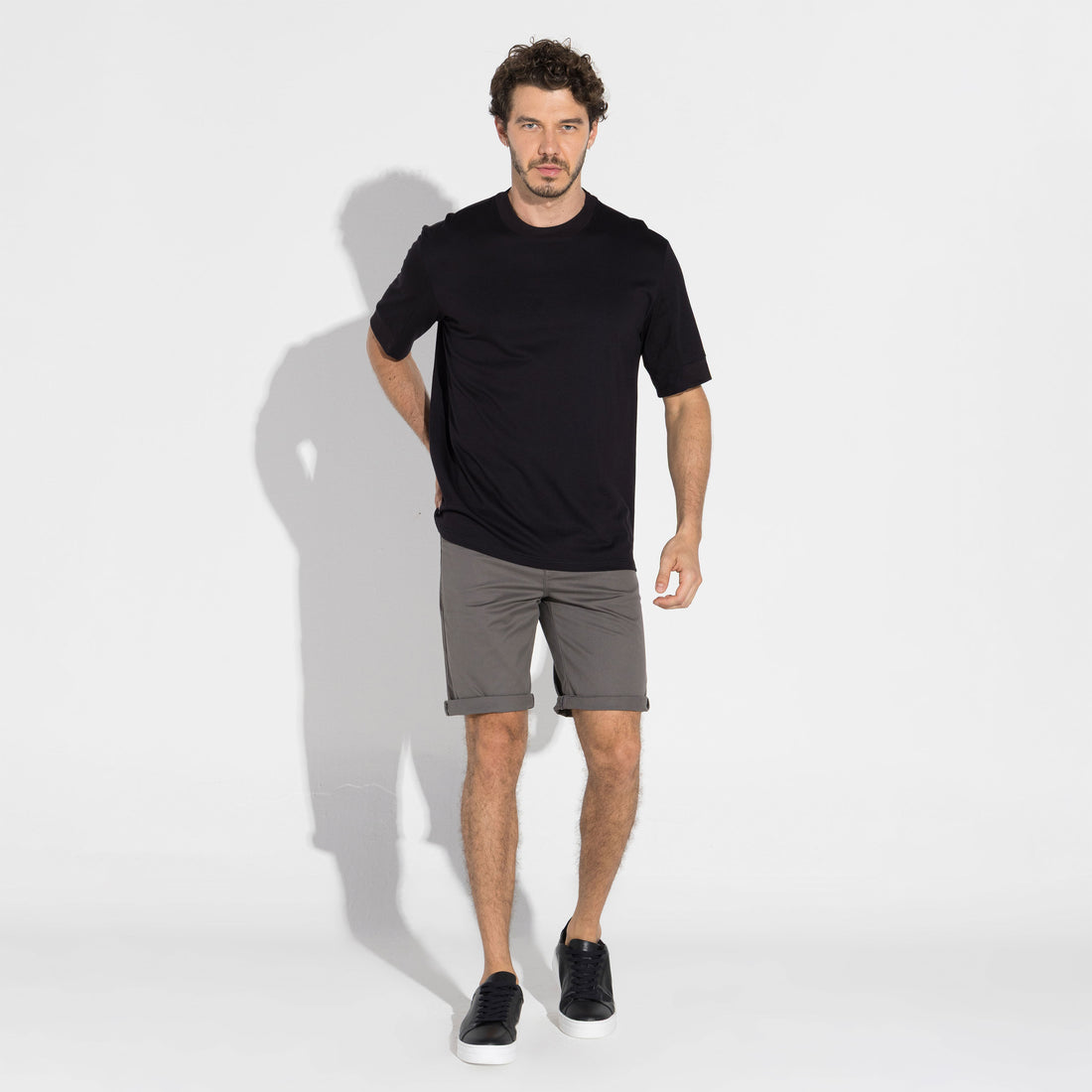 Camiseta Pima Detalhe Punho Masculina | Life Collection - Preto