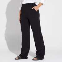 Calça Reta Moletom Leve Feminina - Preto