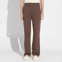 Calça Reta Moletom Leve Feminina - Marrom Macchiato