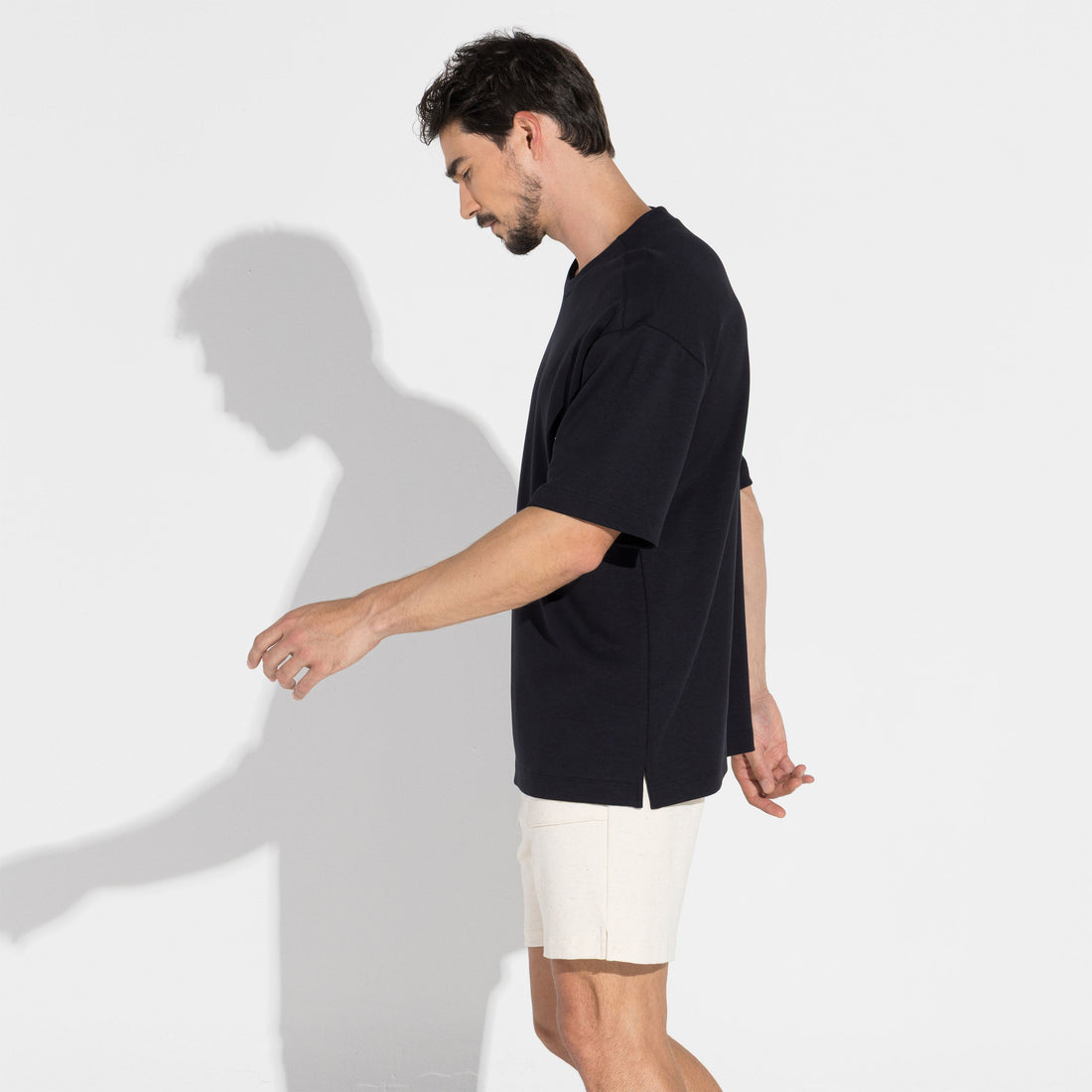 Camiseta Oversized Dense Viscose Masculina - Preto