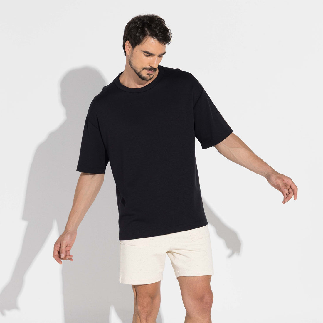 Camiseta Oversized Dense Viscose Masculina - Preto