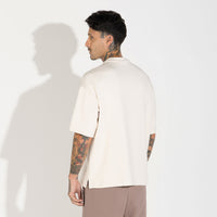 Camiseta Oversized Dense Viscose Masculina - Off Vanilla