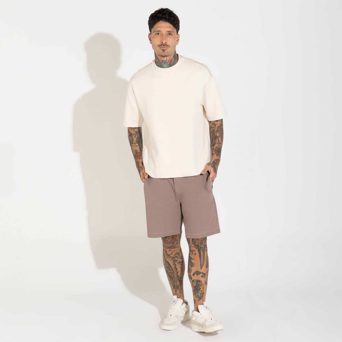 Camiseta Oversized Dense Viscose Masculina - Off Vanilla