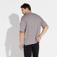Camiseta Oversized Dense Viscose Masculina - Cinza Steel