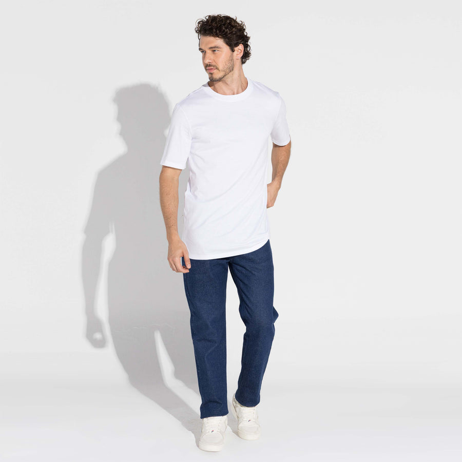 Camiseta Pima Alongada Masculina | Life Collection - Branco