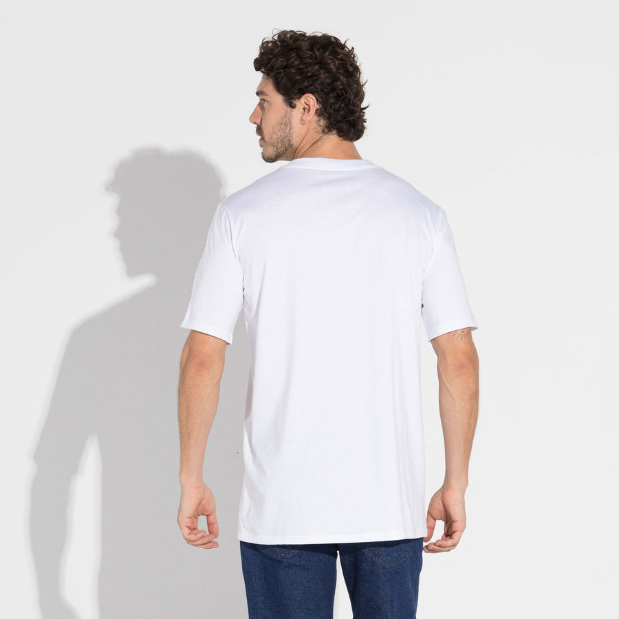 Camiseta Pima Alongada Masculina | Life Collection - Branco