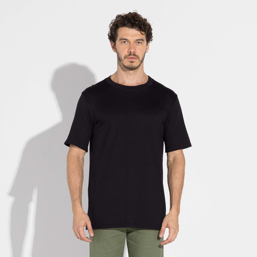 Camiseta Pima Alongada Masculina | Life Collection - Preto