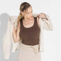 Regata Undershirt Gola U Feminina - Marrom