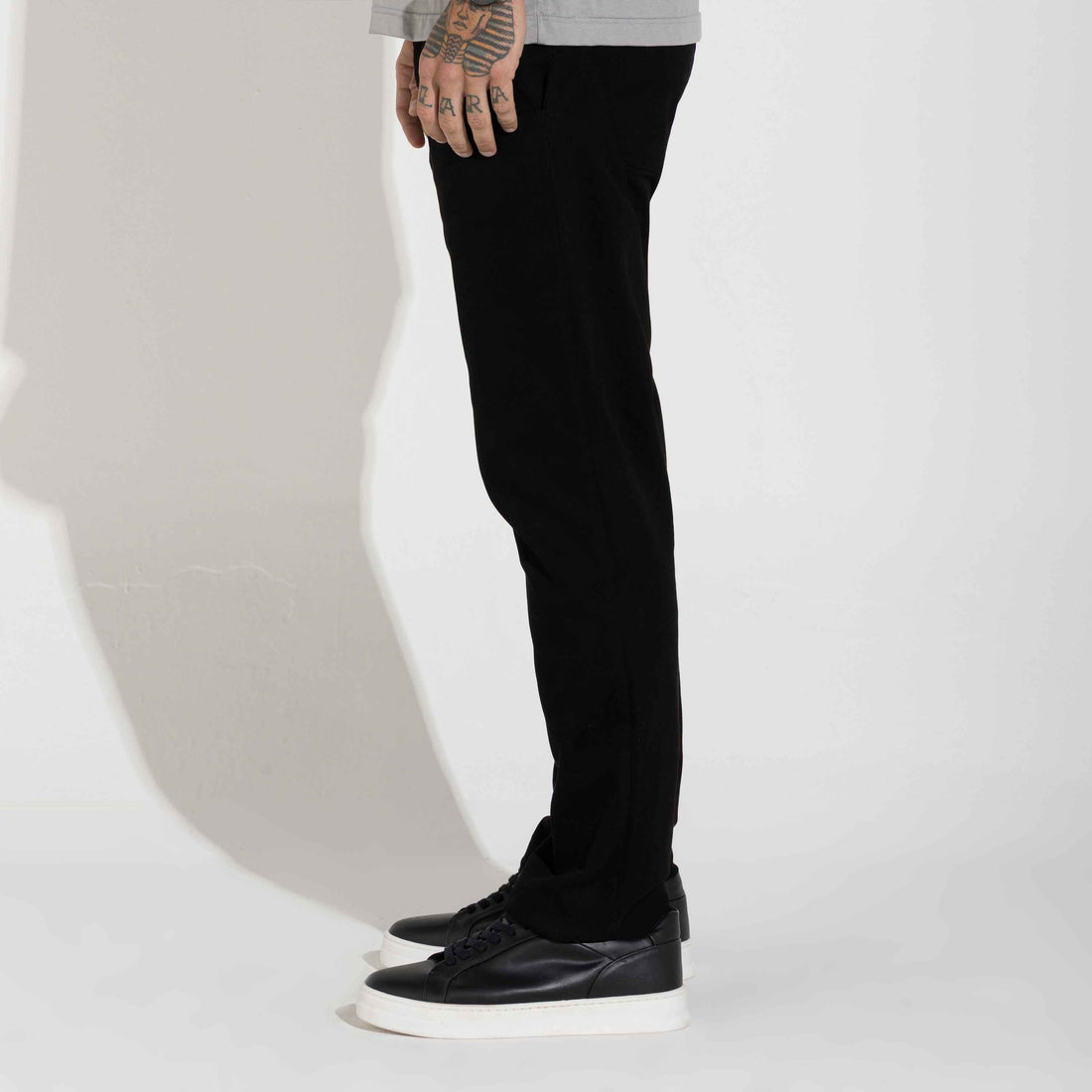 Calça Sarja Amarração Masculina - Preto