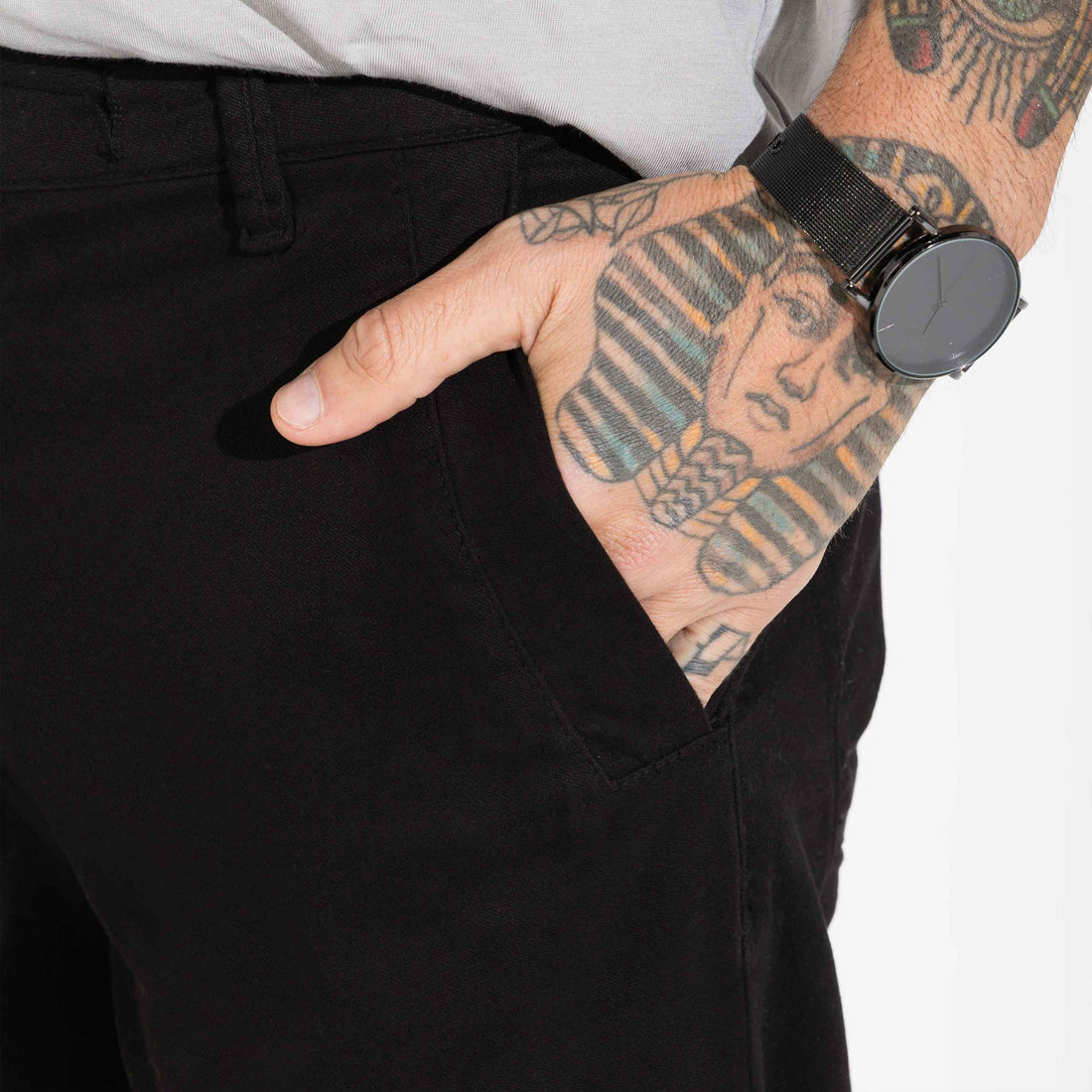 Calça Sarja Amarração Masculina - Preto