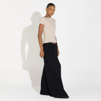 Camiseta Cotton Pima Decote Reto Feminina - Bege Aveia