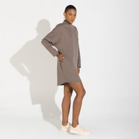 Vestido Dense Algodão - Bege Macadâmia